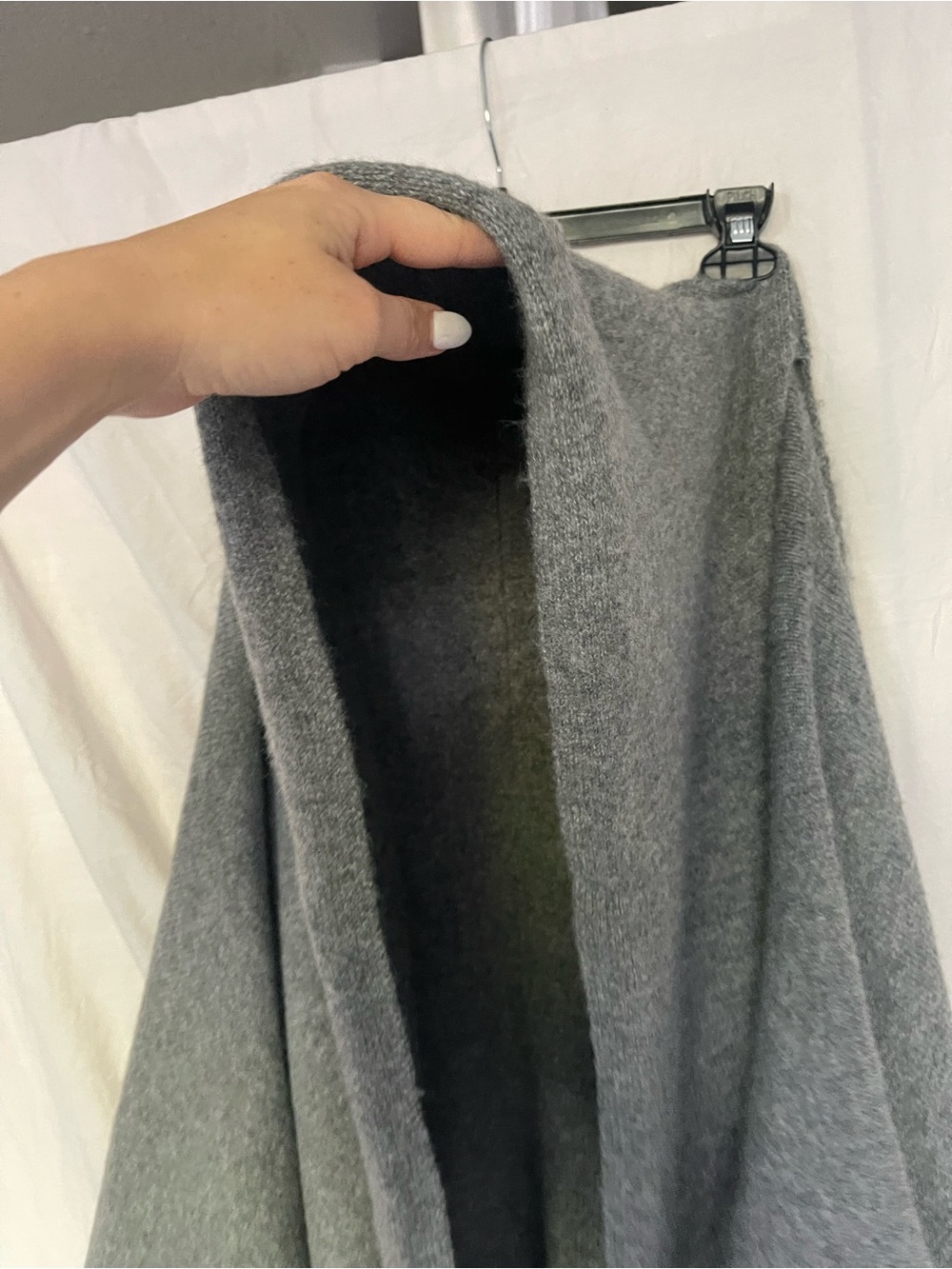 Free People Ellie Scarf Wrap Duster Sweater Kimono Grey Boho Contemporary Size L - Picture 11 of 16